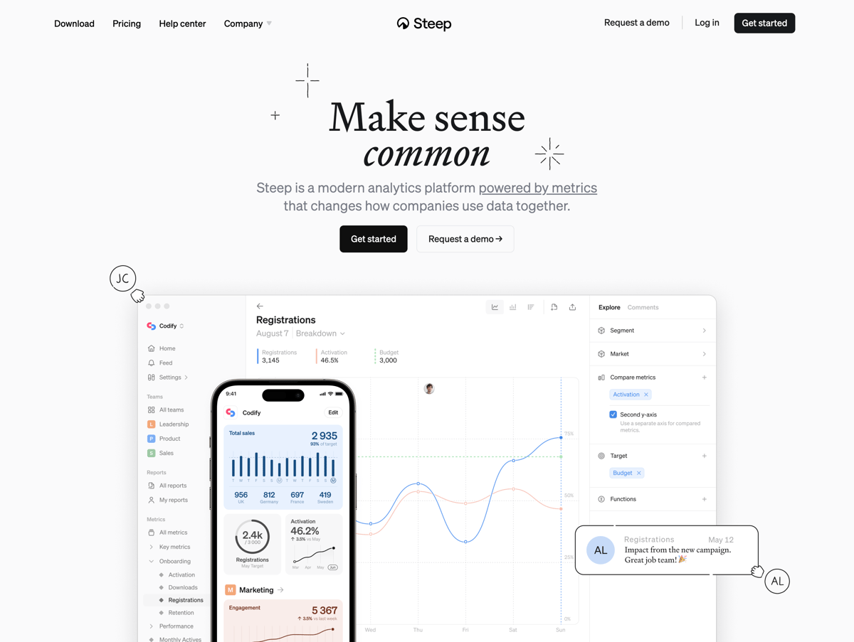 Steep
				hero section ui component