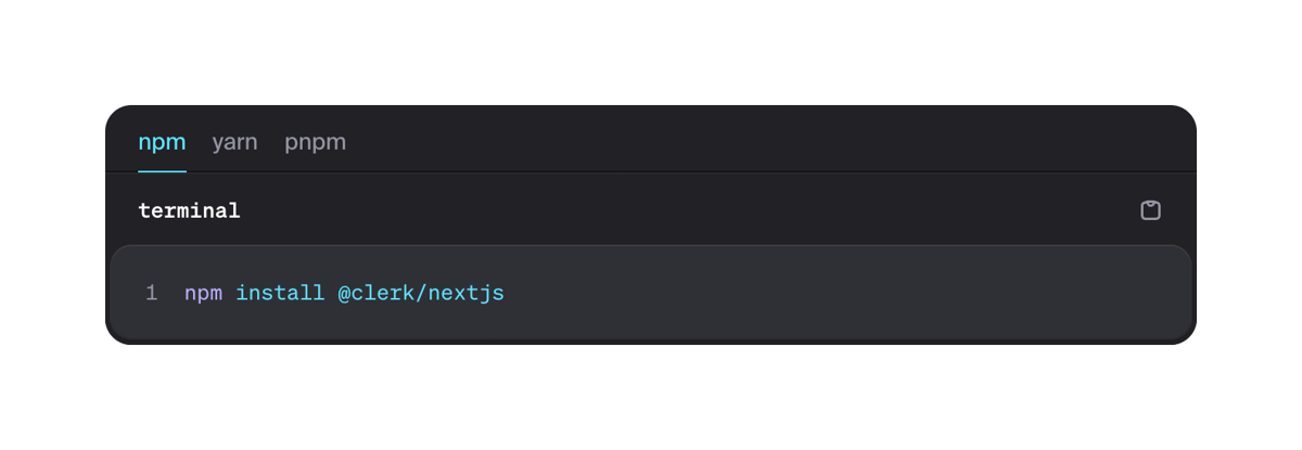 Clerk
				code block ui component