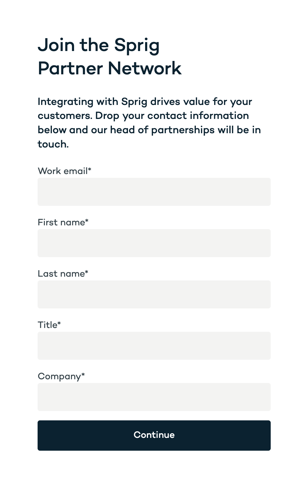 Sprig
				form element ui component