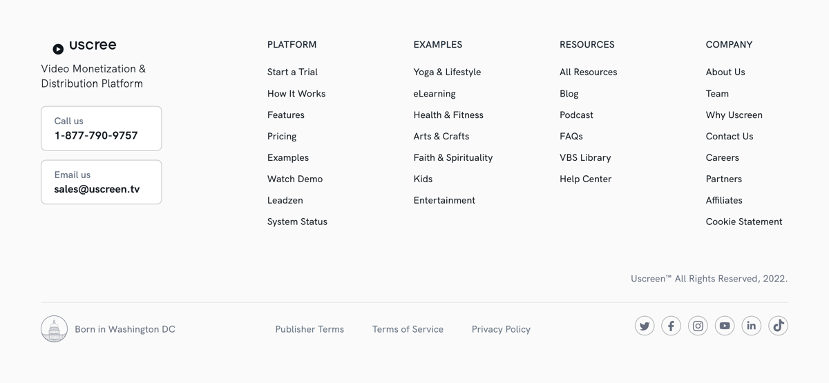 Uscreen
				footer ui component
