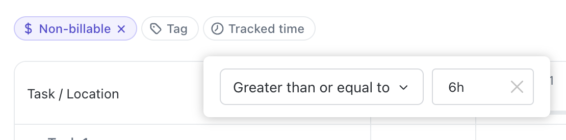 ClickUp
				sorting & filtering ui component