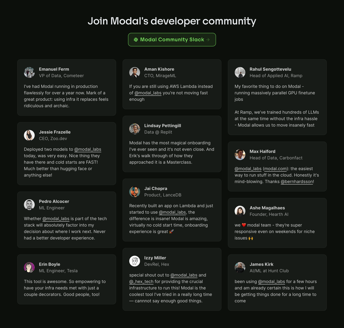 Modal
				testimonial ui component