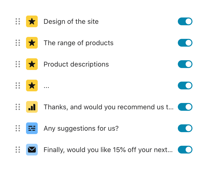 Typeform
			feedback collection ui component