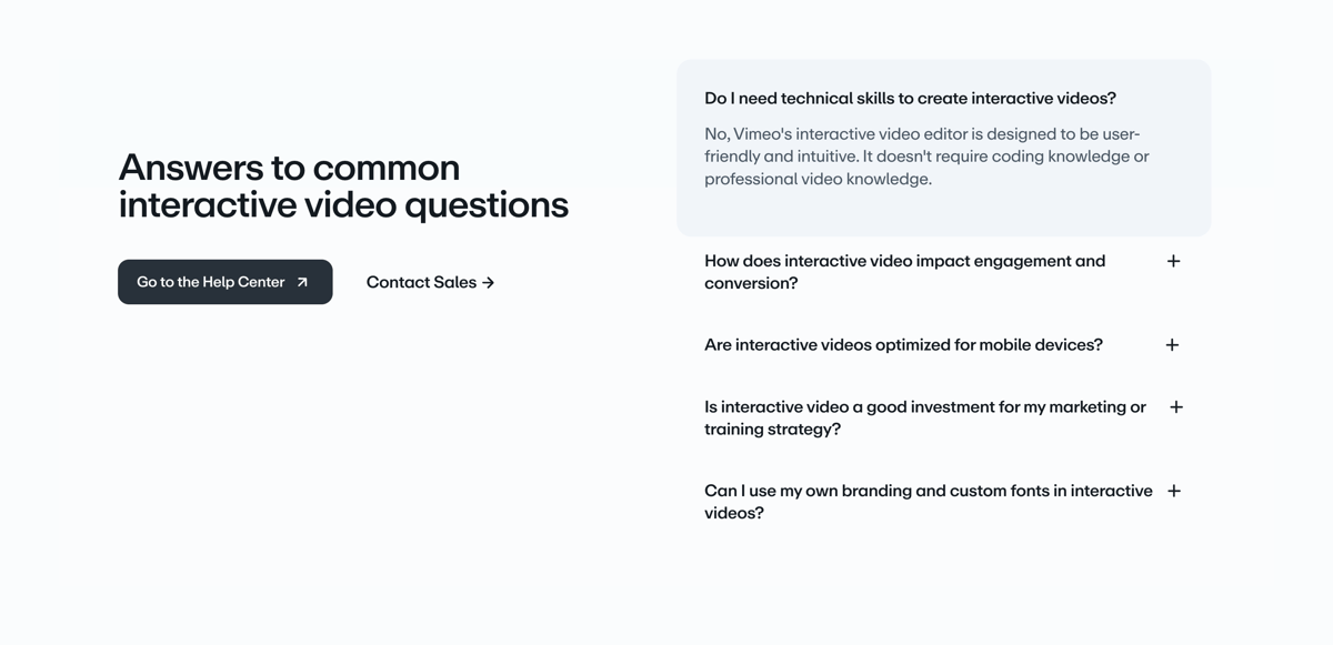 Vimeo
				faq ui component