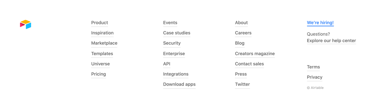 Airtable
				footer ui component