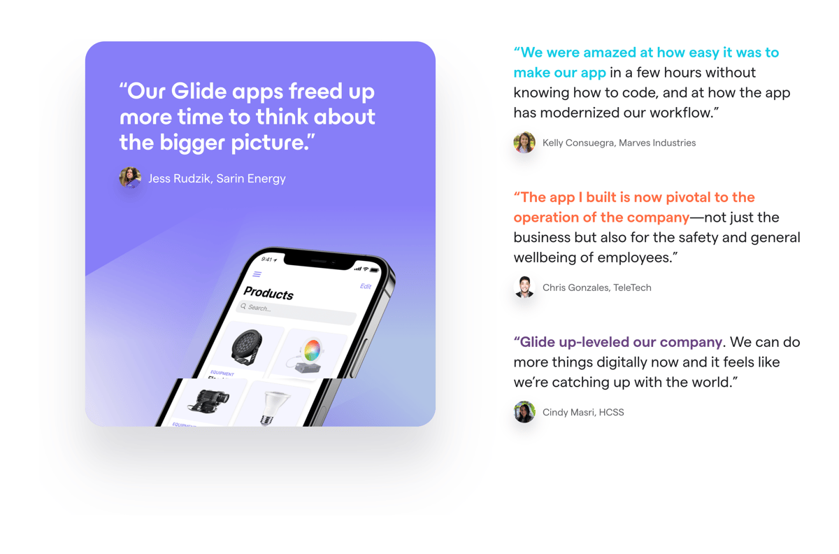 Glide
				testimonial ui component