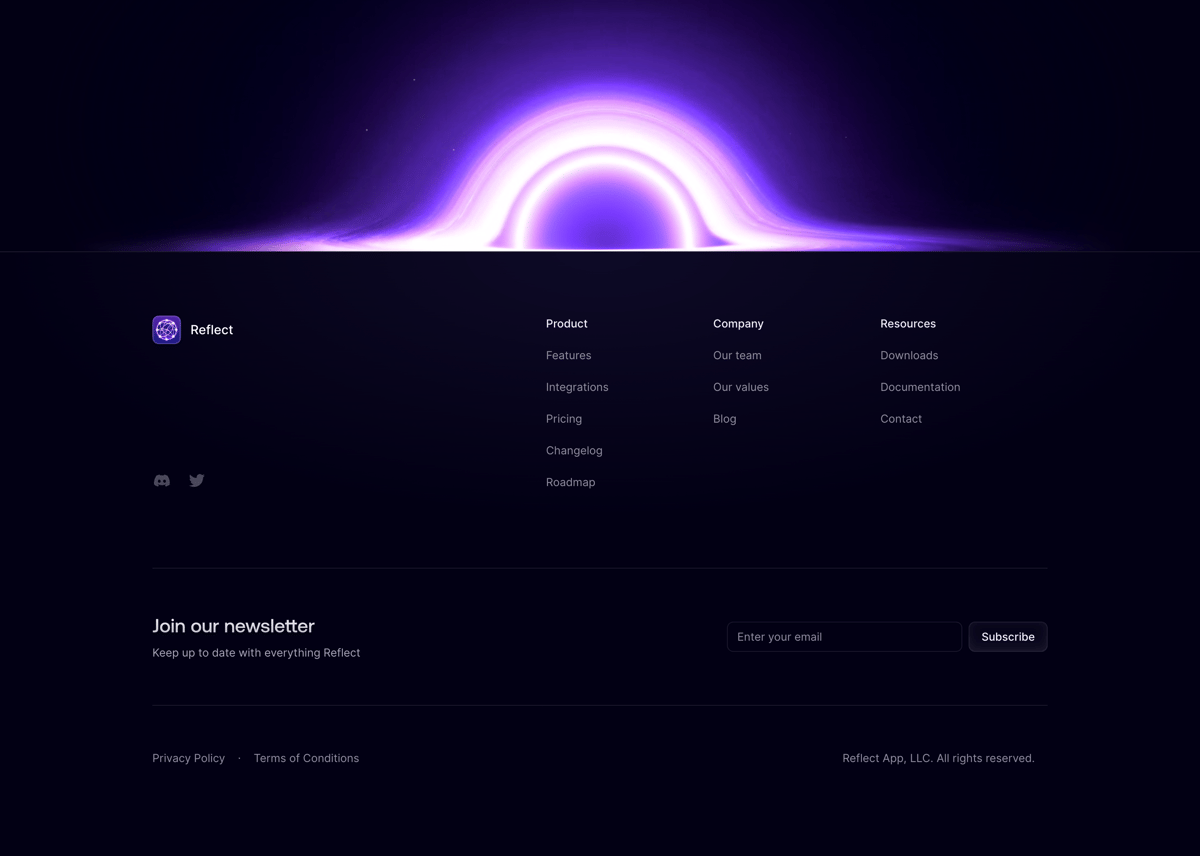 Reflect
				footer ui component