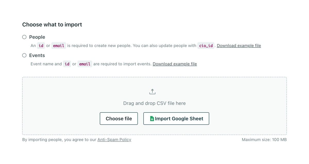 Customer.io
				file upload input ui component