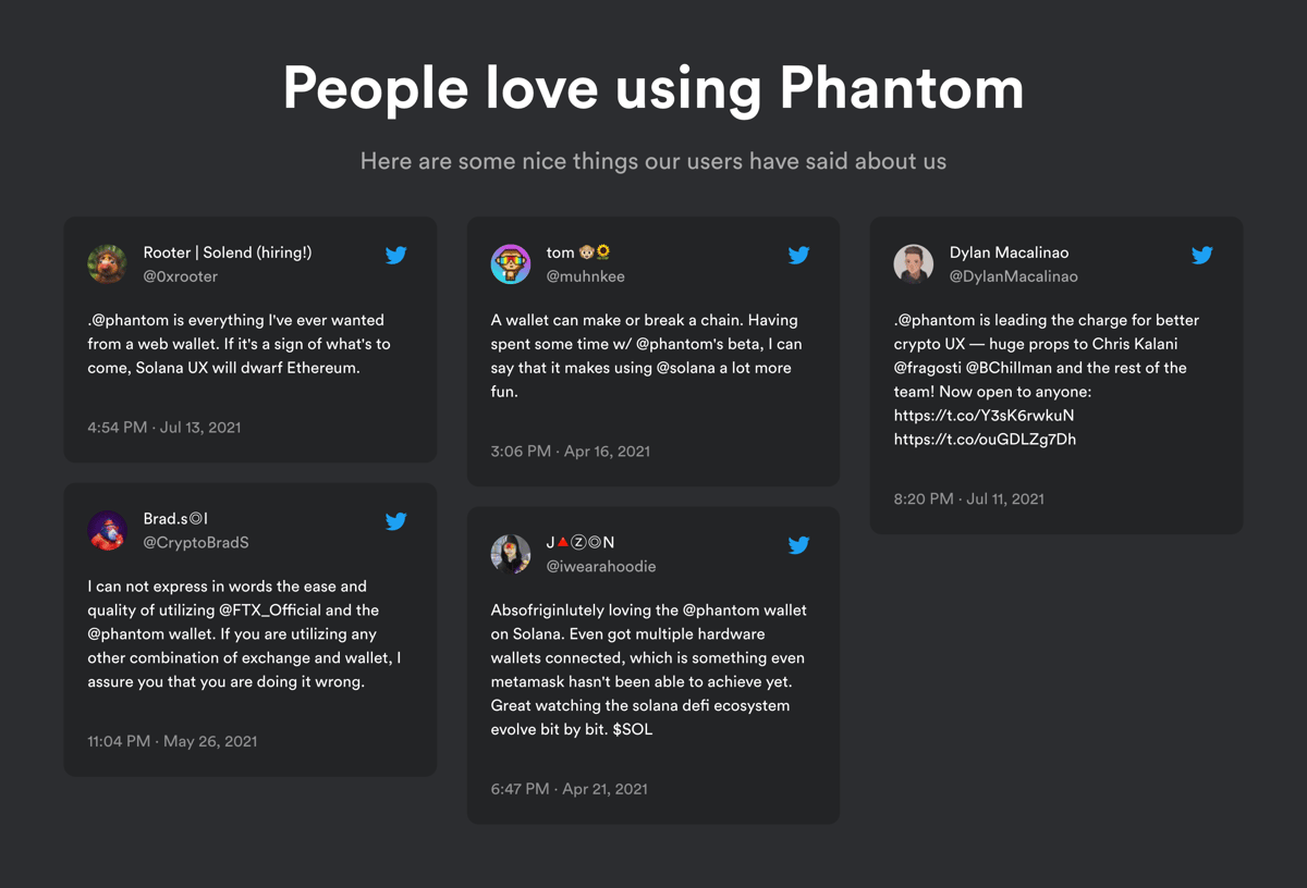 Phantom
				testimonial ui component