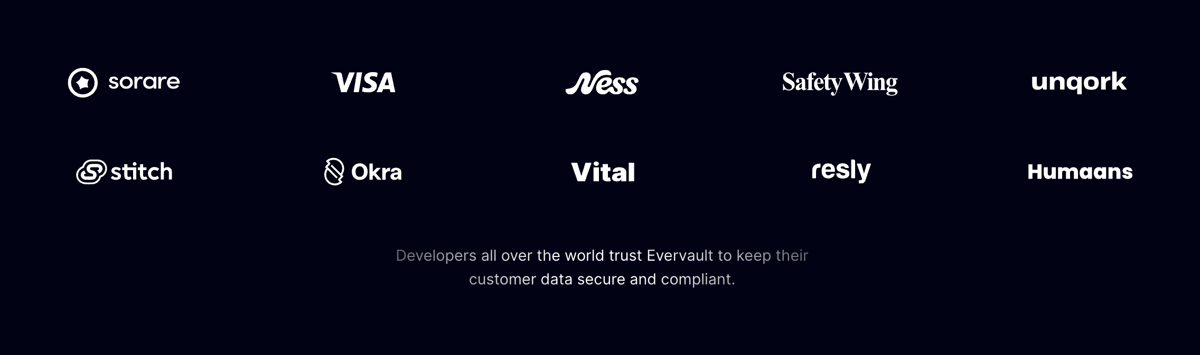 Evervault
				testimonial ui component