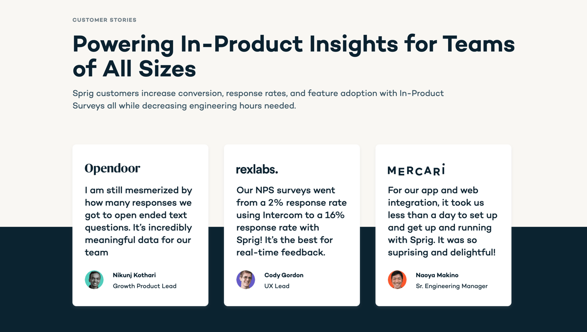 Sprig
				testimonial ui component
