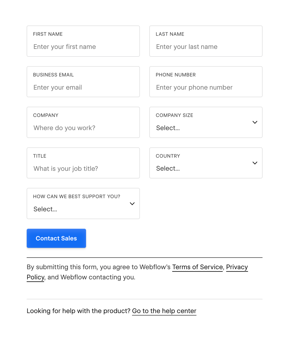 Webflow
				form element ui component