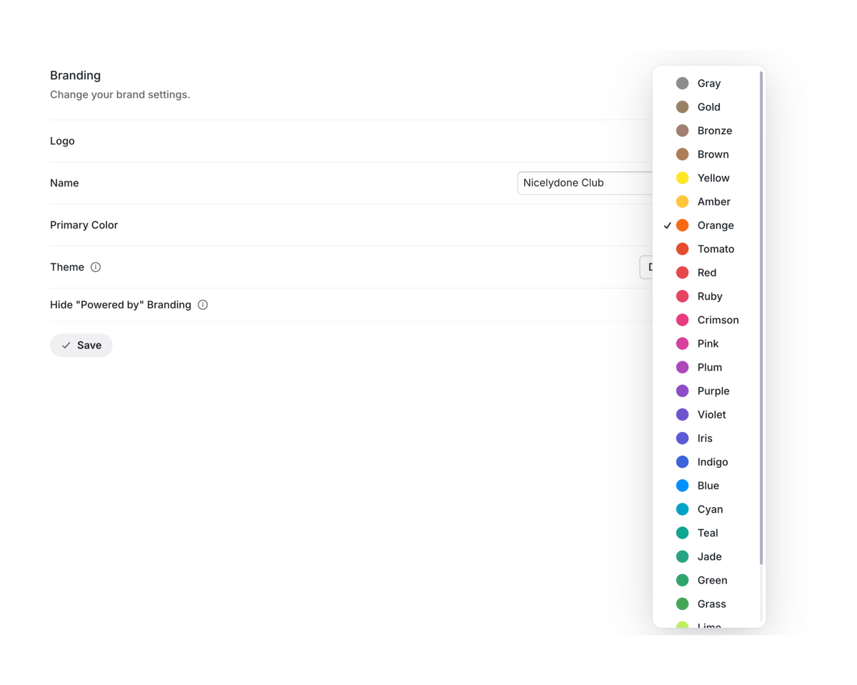 UserJot
			color selection settings form ui component