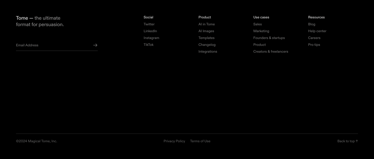 Tome
				footer ui component