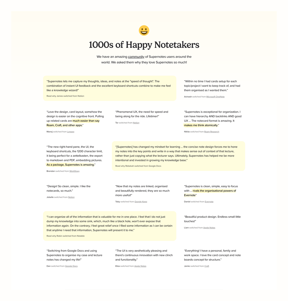 Supernotes
				testimonial ui component