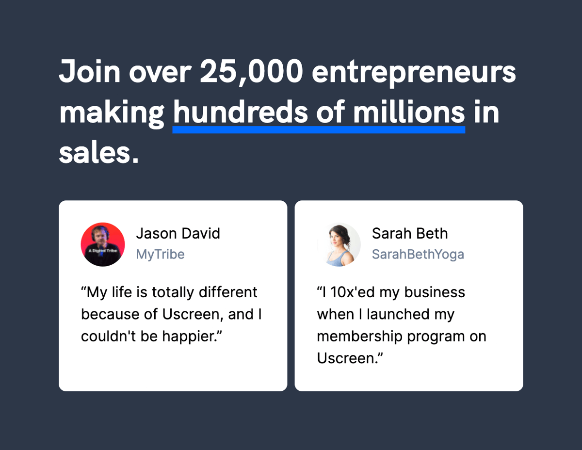 Uscreen
				social proof ui component