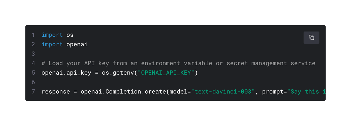 OpenAI
				code block ui component