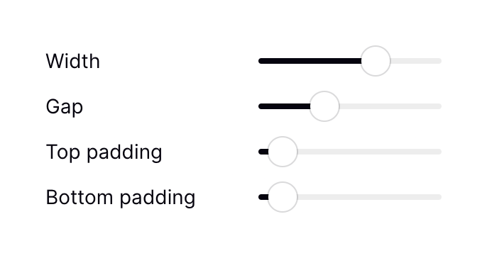 Podia
				slider ui component