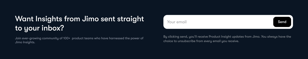 Jimo
				newsletter signup form ui component