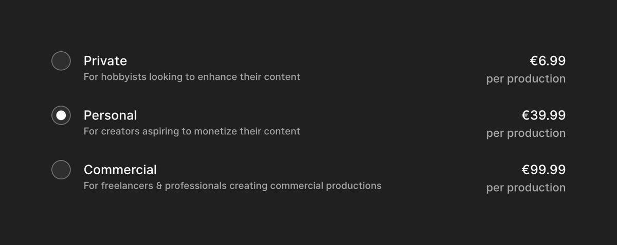 Epidemic Sound
				checkbox & radio ui component