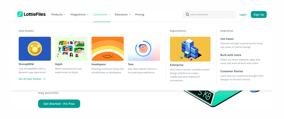 Lottie
				flyout menu ui component