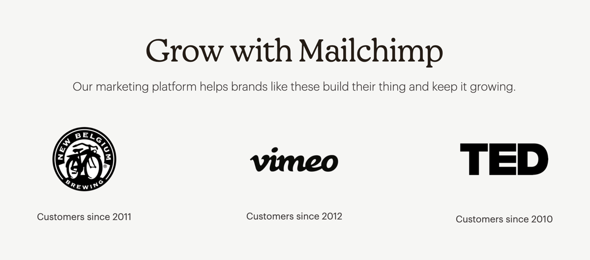 Mailchimp
				social proof ui component