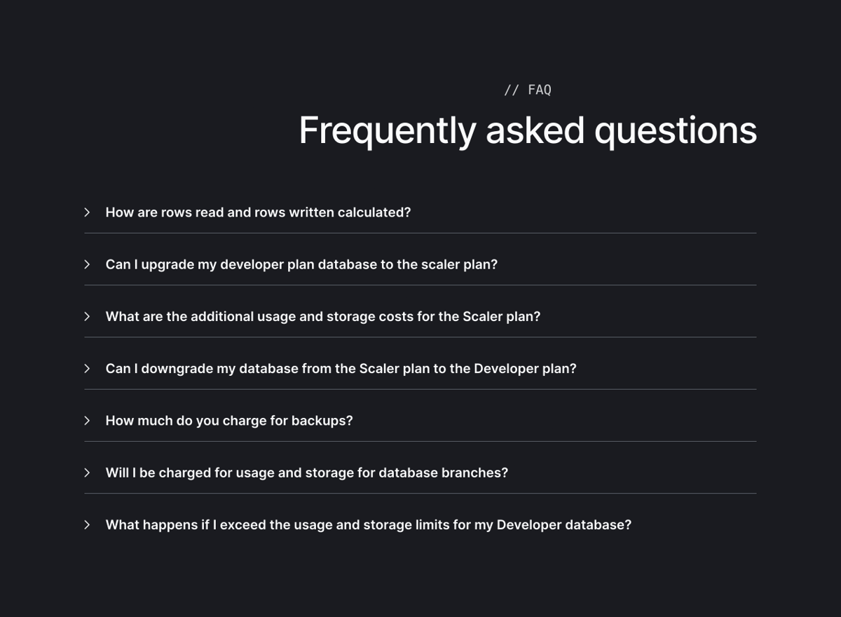 PlanetScale
				faq ui component