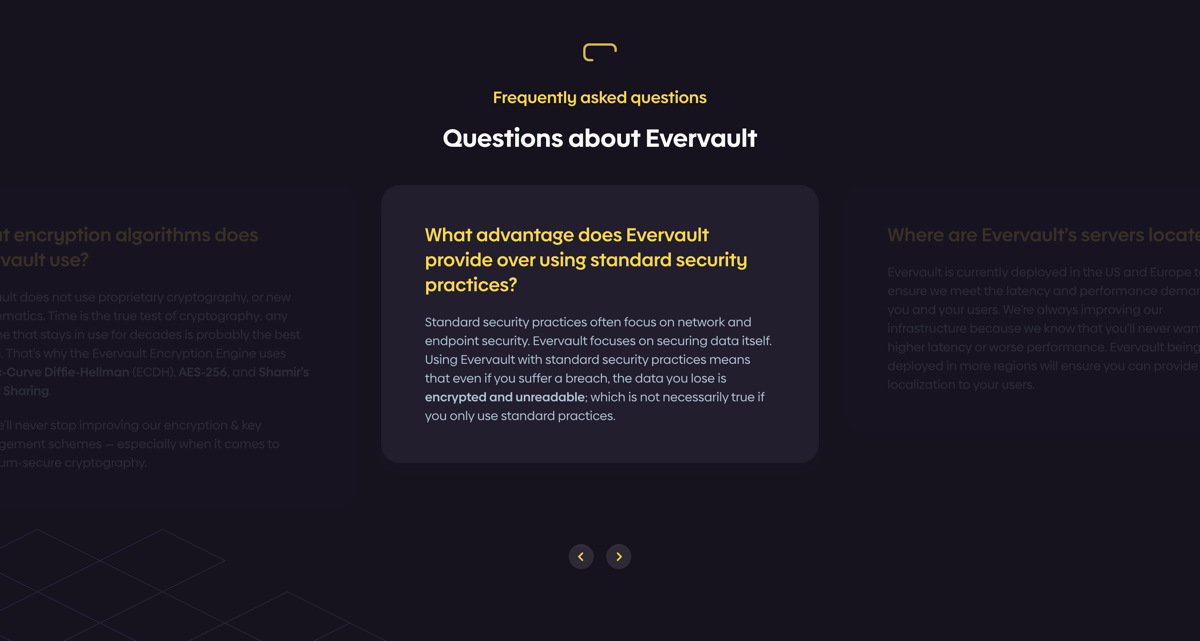 Evervault
				faq ui component
