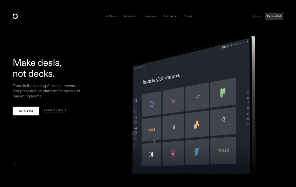 Tome
				hero section ui component
