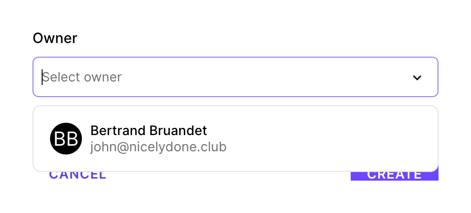 Clerk
				input select ui component