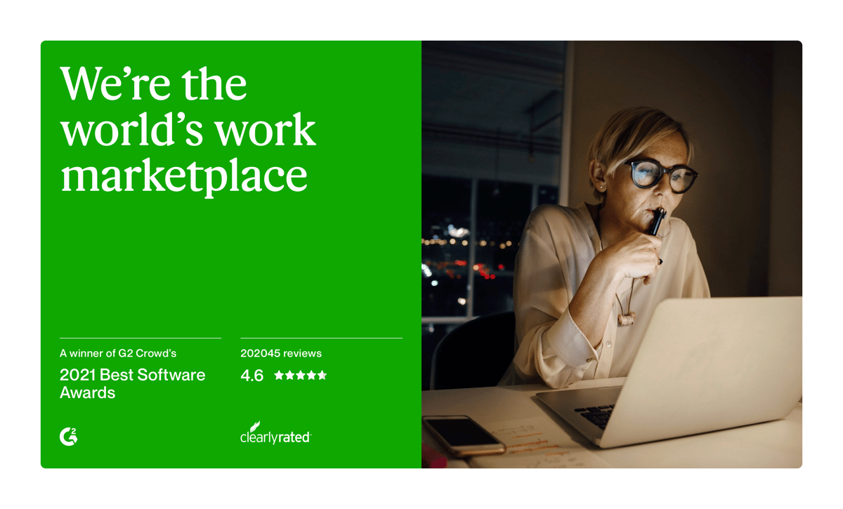 Upwork
				social proof ui component