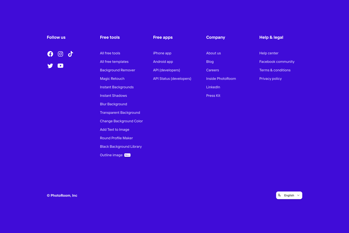 Photoroom
				footer ui component