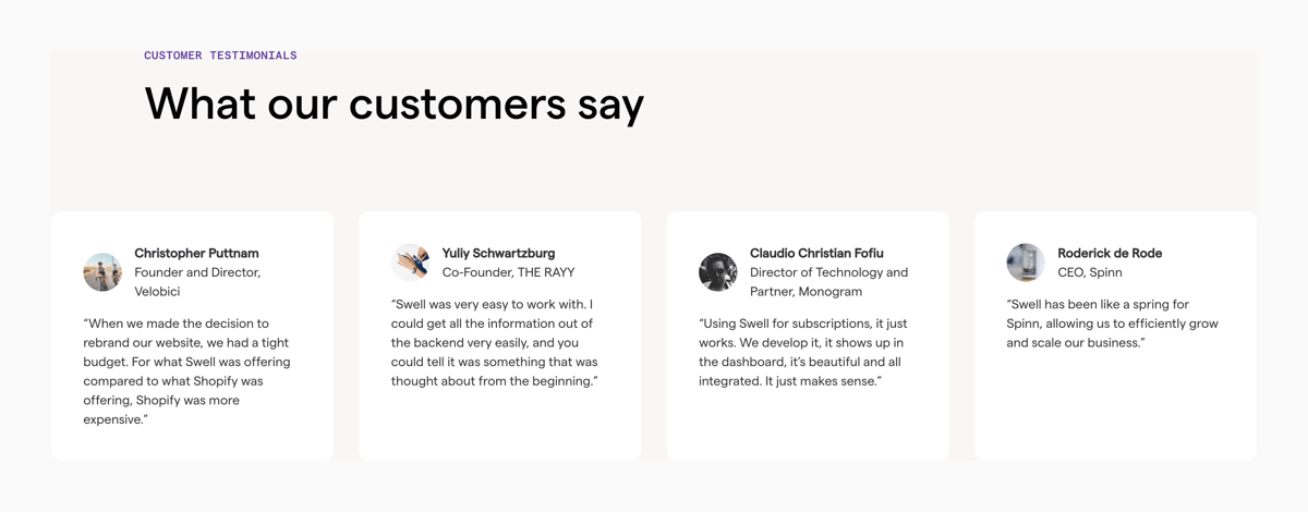 Swell
				testimonial ui component
