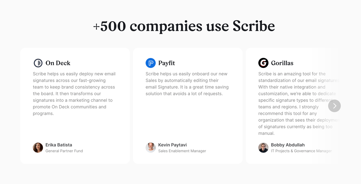 Scribe
				testimonial ui component