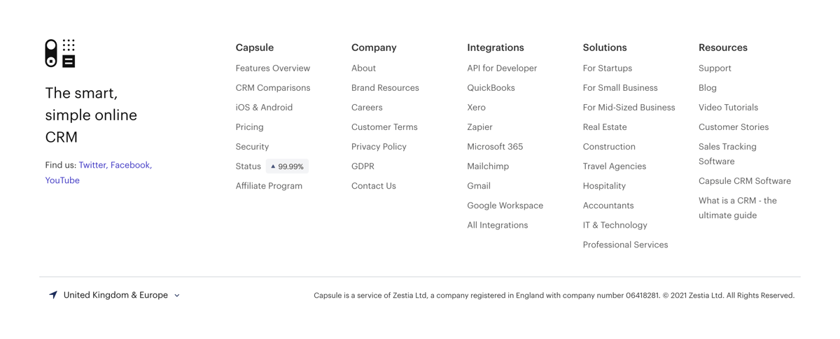 Capsule
				footer ui component