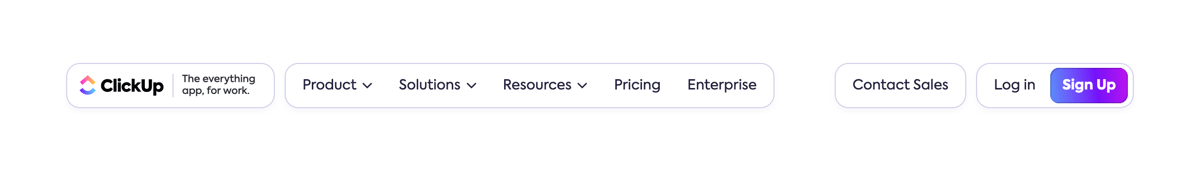 ClickUp
				header ui component
