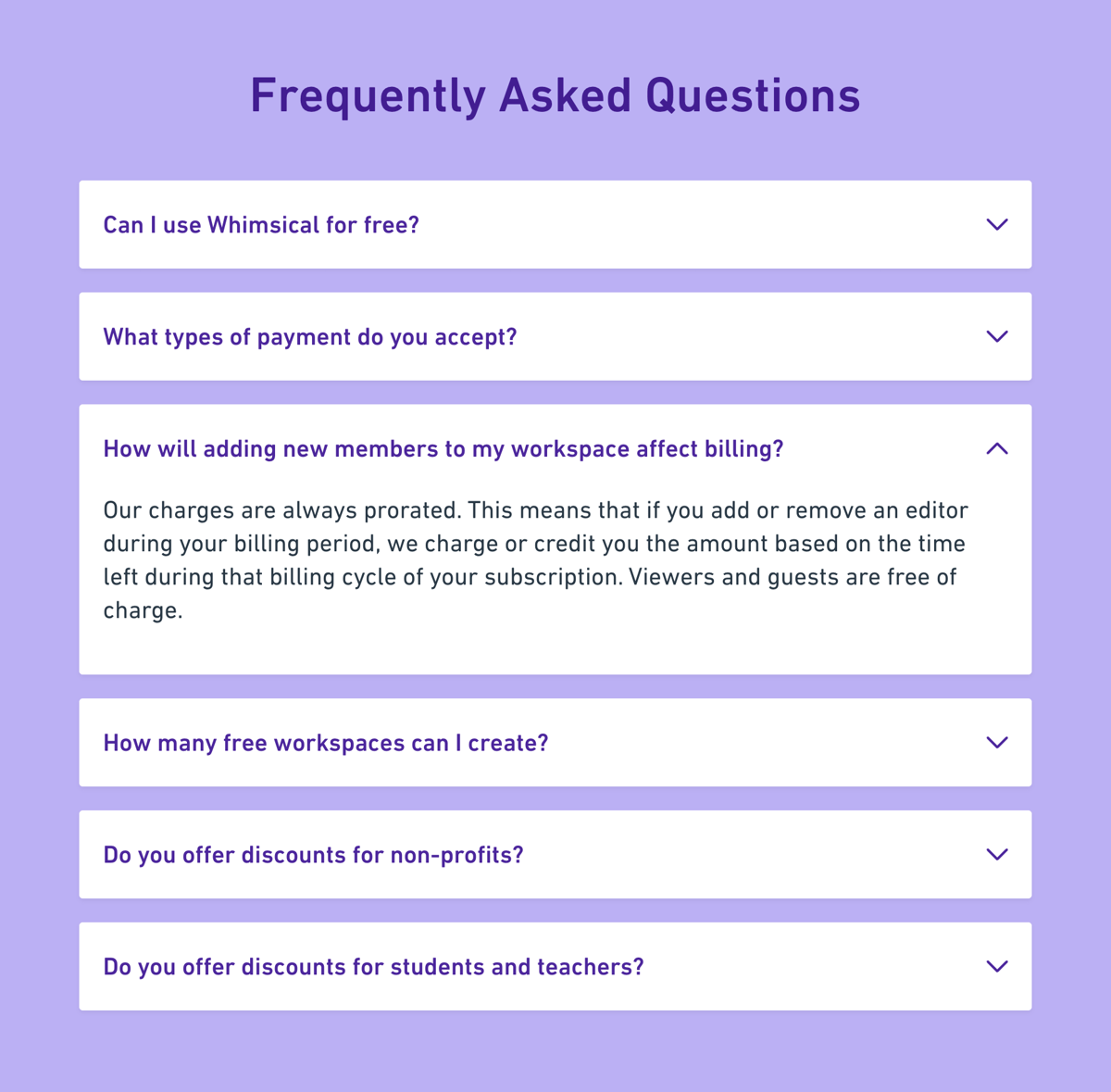 Whimsical
				faq ui component