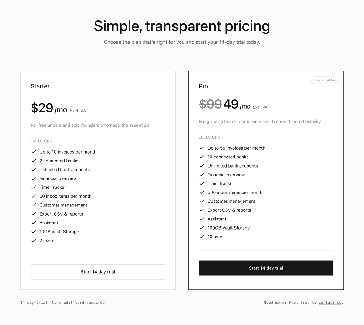 Midday
				pricing section ui component