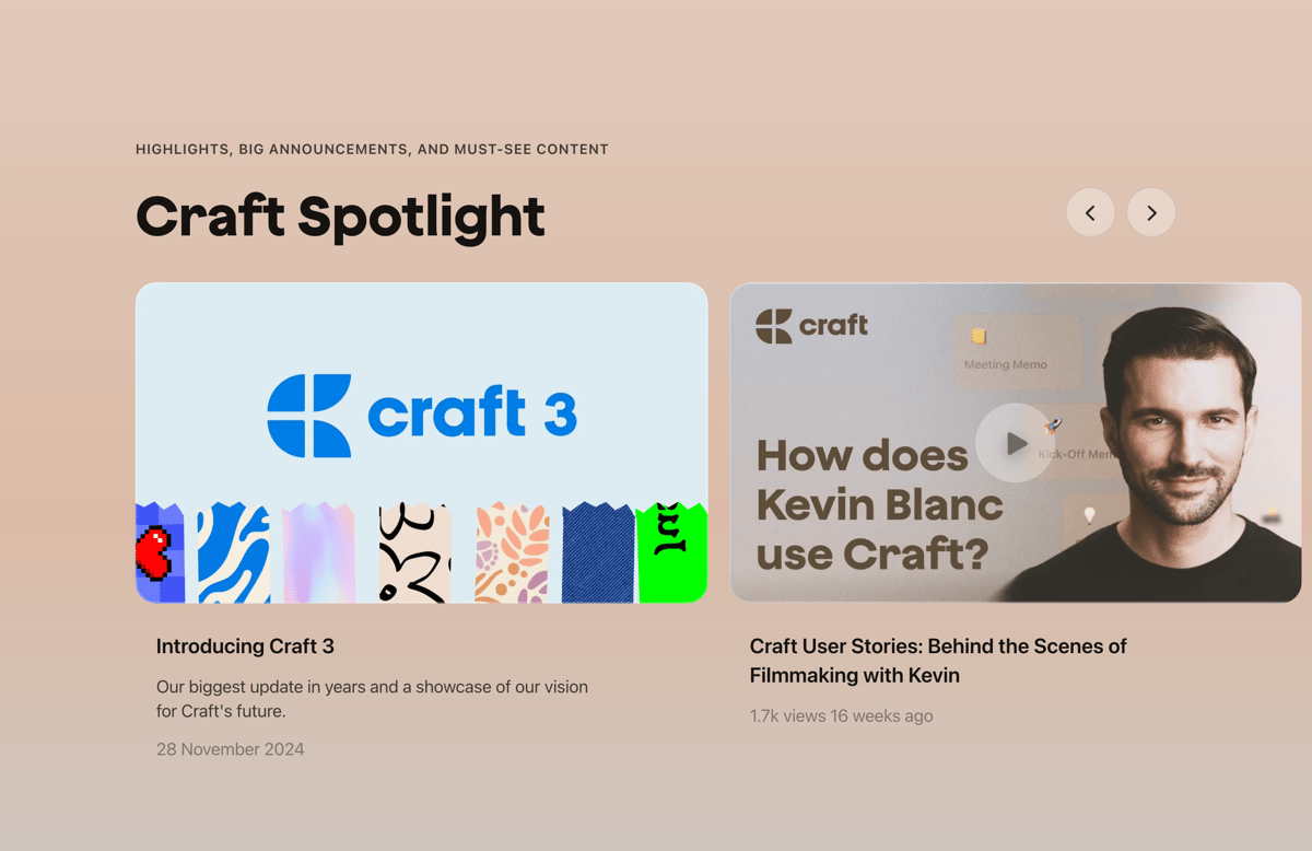 Craft
				slider ui component