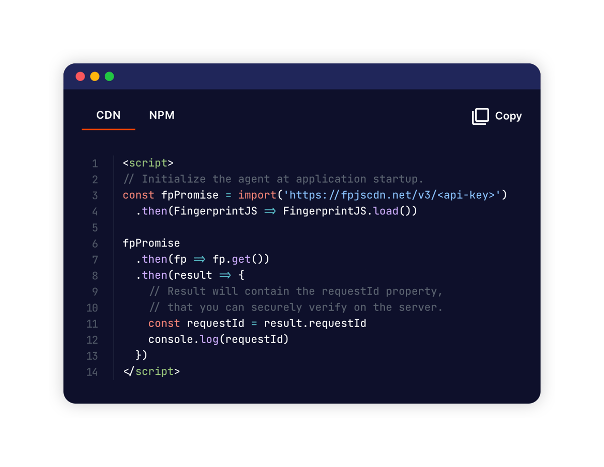 Fingerprint
				code block ui component