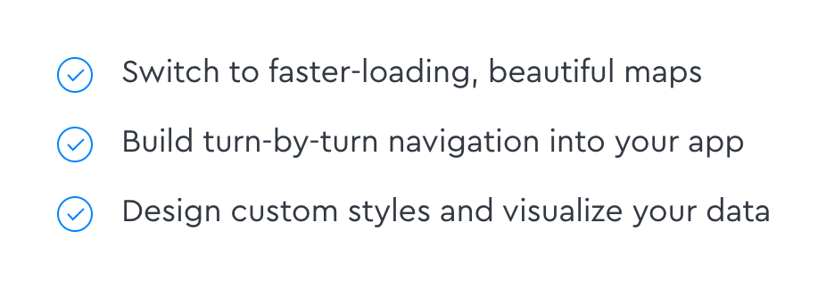 Mapbox
				benefit list ui component
