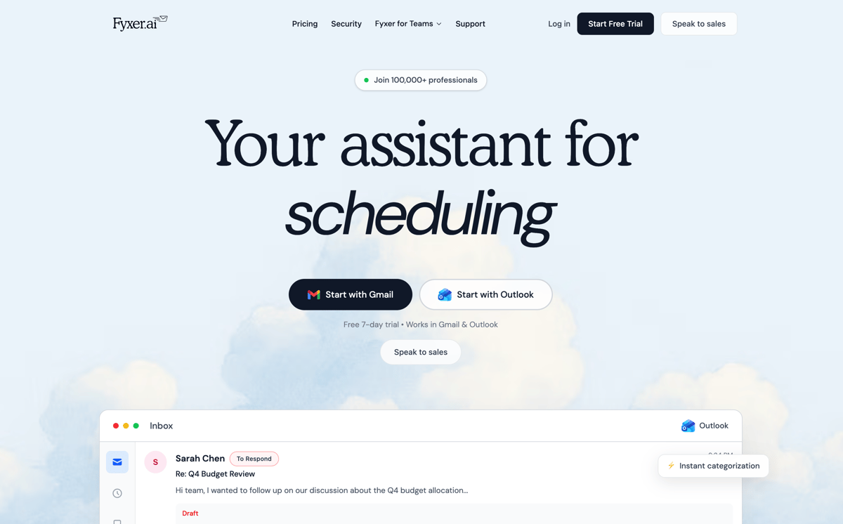 Fyxer
				hero section ui component
