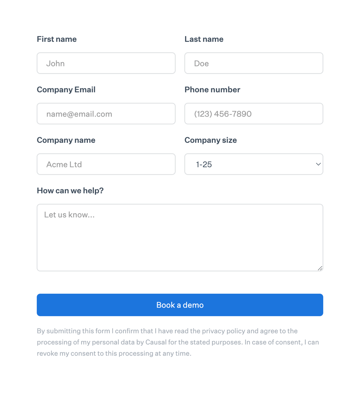 Causal
				form element ui component