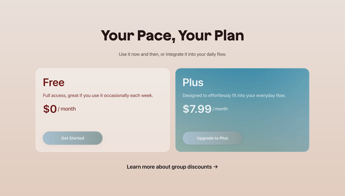 Craft
				pricing section ui component