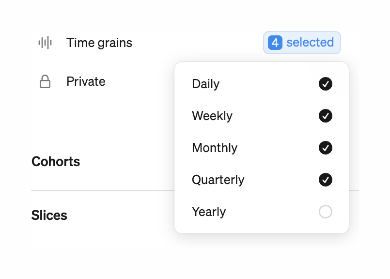 Steep
			analytics ui component