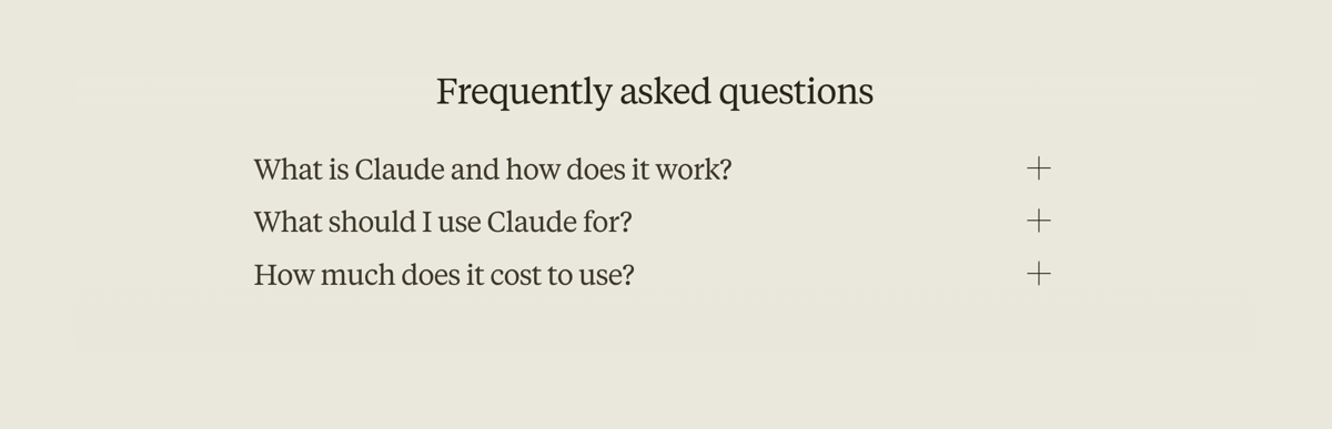 Claude
				faq ui component