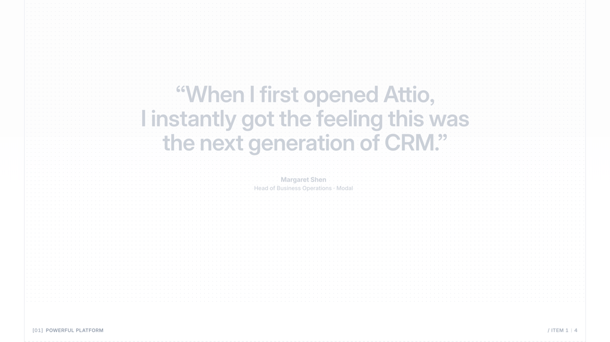 Attio
				testimonial ui component
