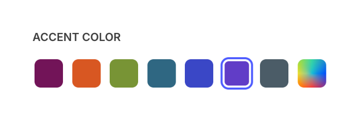 Glide
			color selection settings ui component