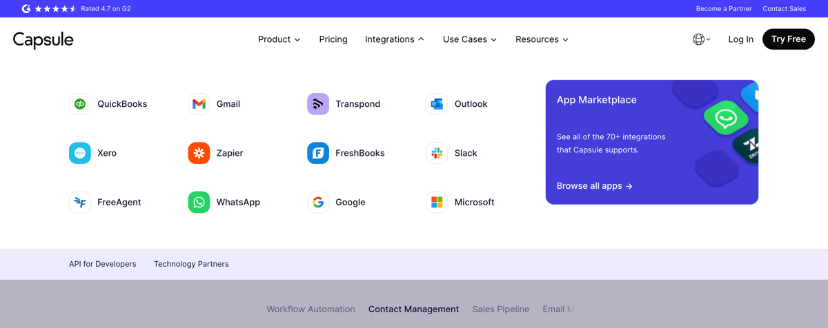 Capsule
				flyout menu ui component