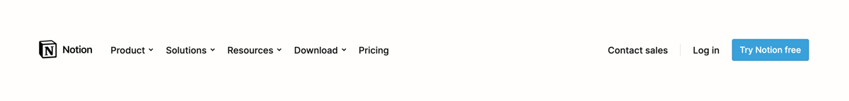 Notion
				horizontal navigation ui component